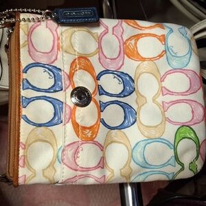 EUC COACH MULTI COLOR CANVAS CROSSBODY